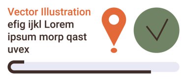 Navigasyon, ilerleme takibi, UI tasarımı, veri görselleştirme, dijital bilgi, iş akışı adımları. Konum kodu, kontrol işareti ilerleme çubuğu tutucu metni. Navigasyon ve ilerleme izleme kavramları