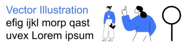 İş iletişimi, analiz araçları, iş yeri ayarları, takım çalışması, eğitim, problem çözme. Büyüteci ve metin ekranı olan bir figür. İş iletişimi ve analiz araçları temasıName