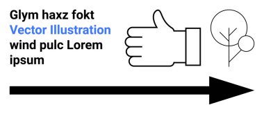 Kavramsal yön, onay, navigasyon, çevresel etkileşim, hareket, minimalist tasarım. Siyah ok, beyaz arka planda işaret ve ağaç. Yönetmen ve onay konsepti