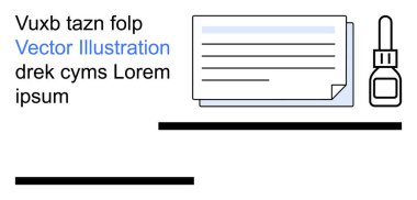 Ofis organizasyonu, kırtasiye, evrak işleri, çalışma alanı tasarımı, iş sunumu, eğitim araçları. Bir yığın kağıt, metin ve küçük bir şişe içeriyor. Ofis organizasyonu