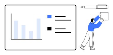 İş analizleri. Bir çubuk grafikteki veri görselleştirmesi iş analizlerinin anahtar ölçütlerini vurgular. Takım çalışmasında işbirliği etkili iş analizlerini destekler. Strateji için, rapor