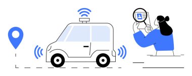 Akıllı ulaşım için dijital bağlantı özelliklerine sahip otonom bir araç. Otomatik araç teknolojisi GPS 'li navigasyon, kullanıcı tanımlaması ve kusursuz hareket kabiliyetini sağlar. Kullanışlı