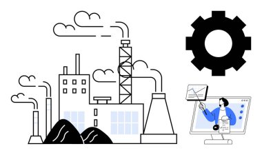 İmalat teknolojisi. Endüstriyel vites otomasyonu ve verimliliği olan bir fabrika. Yenilikçi ve dijital analizlerle üretilen üretim. Endüstriyel, mühendislik ve yenilik için mükemmel