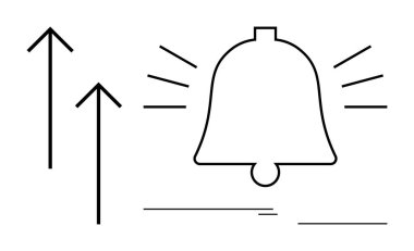 Alarm veren çizgiler ya da yukarı doğru yükselen oklar büyümeyi, ilerlemeyi ya da artışı simgeliyor. Anımsatıcı, bildirim, motivasyon, iyileştirme, başarı ve uyarılar için ideal