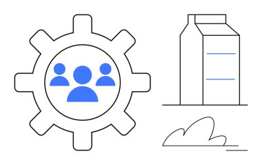 İş geliştirme, takım çalışması, endüstriyel işbirliği, altyapı planlaması, kurumsal yapı, verimlilik. Bina yapısı boyunca insan simgeleriyle donatılmış. İş geliştirme