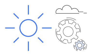 Yenilenebilir enerji, sürdürülebilirlik, eko-teknoloji, temiz enerji, ekolojik yenilik, işlem verimliliği. Güneş, bulut ve vites temiz enerji ve eko-teknoloji. yenilenebilir enerji ve sürdürülebilirlik