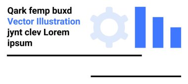 Veri görselleştirme, analitik, iş büyümesi, süreç optimizasyonu, performans takibi, rapor tasarımı. Soyut teçhizat ve çubuk grafik elementleri. Veri görselleştirme ve analiz kavramı