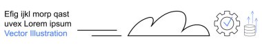 Bulut hesaplama, veri depolama, yazılım işlemleri, teknoloji çözümleri, otomasyon, dijital dönüşüm. Bulutun, teçhizatın ve veri tabanının minimalist simgeleri. Bulut hesaplama ve veri depolama iyonu