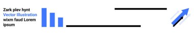 İş eğilimleri, veri analizleri, pazarlama ilerlemesi, büyüme stratejisi, gelecek planlama, kurumsal hedefler. Mavi ok, çizelge ve minimalist tasarım metni. Veri analizleri ve iş eğilimleri
