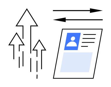 Dijital kimlik konsepti. Dijital kimlik, yukarı doğru ok büyümesi ve dijital profil kartı. Veri doğrulamasında dijital kimlik, çevrimiçi profiller, kimlik doğrulama, biyometrik ve kullanıcı
