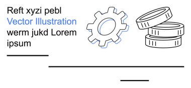 Finans, mühendislik çözümleri, para yönetimi, mekanik sistemler, yenilik tasarımı ve iş büyümesi. Minimum arkaplanda dişli ve bozuk paralar. Mühendislik çözümleri ve finans