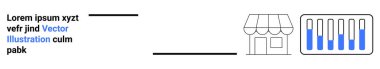 Büyüme eğilimlerini vurgulayan bitişik bar tablosu ile perakende mağaza önü. Pazarlama, iş stratejisi, veri analizi, e-ticaret, satış sezgileri, markalaşma, sade iniş sayfası için ideal