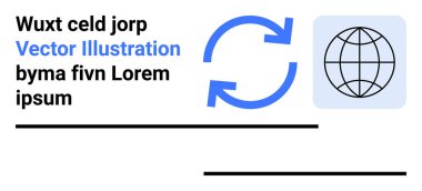 İş güncellemeleri, küresel veri paylaşımı, dijital iletişim, senkronizasyon, dünya çapında bağlantı, işlem otomasyonu. Küre sembolünün yanında dairesel oklar var. Genel veri paylaşımı