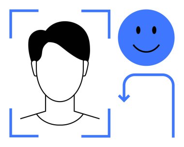 Yüz tanıma teknolojisi. Yüz tanıma güvenli kullanıcı tanımlaması ve erişim sağlıyor. Yüz tanıma programı veri doğrulama ve güvenlik sistemleri için kullanılır. Siber güvenlik, biyometri ve yapay zeka için.