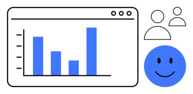 Veri görselleştirme kavramı. Mavi çizgi analitiği ve istatistiği. Kullanıcı bağlantısı ve pozitif geribildirim simgeleri işbirliği. İş, takım çalışması, teknoloji, araştırma, pazarlama için