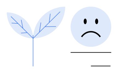 Çevresel kaygılar. Minimalist bitki tasarımı çevresel farkındalığın yanında hüzünlü bir yüz. Sürdürülebilirlik, iklim sorunları ve küresel ekoloji için çevresel endişe. Sürdürülebilirlik için ideal