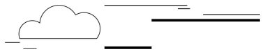 Paralel yatay çizgilere sahip bulut yapısı hareket, bağlantı ve hızı gösteriyor. Hava durumu uygulamaları, veri depolama, ağ bağlantısı, yenilik, basitlik, modern tasarım dijital için ideal