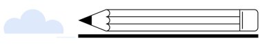 Yaratıcılık, hayal gücü, sanatsal süreç, eğitim, tasarım kavramları, ilham. Görünürde bulutlu yatay bir çizgi çizen bir kalem. Sanatsal tasarımlar için yaratıcılık ve hayal gücü kavramı