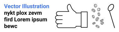 Finansal büyüme, başarı, ödüller, pozitiflik, ekonomi, kutlama konsepti. Bozuk paralar ve balonla baş parmak işareti. Minimum düzeyde finansal büyüme ve başarı görselleştirmesi
