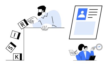 Risk yönetimi konsepti. Karar verme ve profil değerlendirmeleri yoluyla risk değerlendirmesi. İşbirlikçi ortamlarda ilgili verileri kullanarak hafifletilmeyi göze al. İş için, HR, finans, takım çalışması, strateji