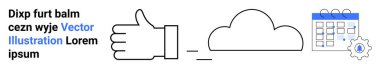 Geribildirim, bulut hesaplama, programlama, SaaS yönetimi, iş akışı, zaman optimizasyonu. Baş parmaklar yukarı, bir bulut ve dişli ikonlu bir takvim. Geri besleme ve bulut hesaplama kavramları