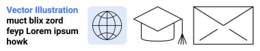 Çevrimiçi öğrenme, küresel iletişim, eğitim büyümesi, akademik değişim, posta sistemleri, uluslararası eğitim. Bir küre, mezuniyet şapkası ve zarf simgeleri. Çevrimiçi öğrenme ve küresel