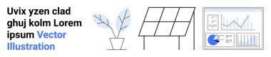 Yaprakları, güneş paneli ve grafik ve grafikleri gösteren analitik paneli olan saksı bitkisi. Yenilenebilir enerji, sürdürülebilirlik, çevre dostu girişimler, veri analizleri, iş raporları için ideal
