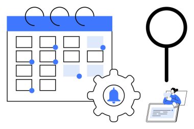 Takvim yönetimi. Olaylarla takvim, bildirim simgesi olan ayarlar ve laptop verimliliği artırır. Takvim yönetimi planlama ve organizasyon görevleri için tasarlandı. Tam zamanı.