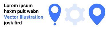 Navigasyon sistemleri, konum hizmetleri, GPS araçları, uygulama ayarları, özelleştirme, harita arayüzleri. Mavi harita işaretleri ve vites simgesi. Navigasyon sistemleri ve konum hizmetleri görsel olarak