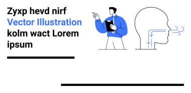 Sağlık, tıp eğitimi, solunum bilimi, sağlık eğitimi, anatomi çalışmaları, sağlık. Profesyonel işaret, solunum anatomisi illüstrasyonunu gösteriyor. Sağlık ve Tıp eğitimi kavramları