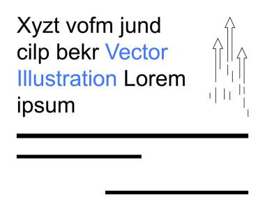 Tasarım, tipografi, düzen, metin kompozisyonu, soyut sanat, yaratıcı projeler. Oklu ve satırlı yer tutucu metin. Dijital ortam veya yazdırma için dizayn ve tipografi kavramları