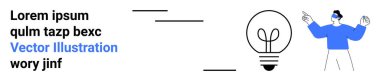 Yenilik, yaratıcılık, eğitim, fikirler, takım çalışması, problem çözme. Bir ampul ve işaret eden figür. Sembolik görsellerle yaratıcılık ve yenilik kavramları