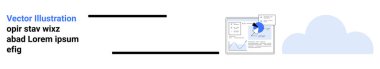 Dijital veri depolama, analitik, bulut hesaplama, iş performansı, teknoloji çözümleri, iş akışı optimizasyonu. Bulut arayüzü içinde dijital bir grafik. Analitik ve bulut hesaplama kavramı