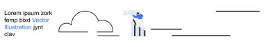 İş büyümesi, veri analizi, bulut hesaplama, başarı stratejisi, finansal ilerleme, dijital araçlar. Bulut elementi içeren bir büyüme çubuğu sunan kişi. İş büyümesi ve veri analizi kavramı