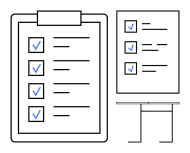 Görev organizasyonu, verimlilik araçları, iş akışı yönetimi, planlama, takım çalışması, ofis kullanımı. Pano ve panoda kontrol listesi olan resim. Görev organizasyonu ve üretkenlik araçları kavramı