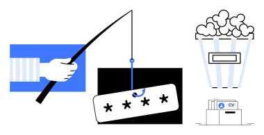 Siber güvenlik kavramı. Şifreli siber güvenlik, güvenli veri depolama ve dijital mahremiyet riskleri. Çevrimiçi koruma, veri güvenliği, teknoloji eğitimi, işyeri