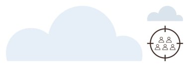 Hedef sembol içerisindeki kullanıcı grubuna odaklı büyük bulut grafiği, hedef kitle hedeflemesini, veri segmentasyonunu, bulut stratejisini veya analitiği temsil ediyor. Teknoloji, iş ve pazarlama için ideal