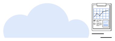 Veri analizi, bulut hesaplaması, depolama çözümleri, iş raporları, finansal büyüme, teknolojik çözümler. Dosya gösteren bir panonun yanında bulut şekli. Veri analizi ve bulut hesaplama kavramı