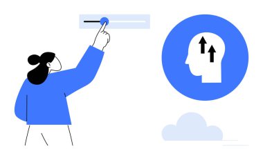 Kişisel gelişim konsepti. Etkileşimli araçlar ve zihin eğitimi yoluyla kişisel gelişim. Kişisel büyüme becerileri, bilgi edinme, kendini geliştirme, motivasyon, karar verme