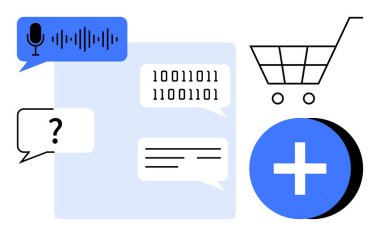 Dijital iletişim. Etkileşimli sohbet baloncukları, ses kaydı ve ikili kod için dijital araçlar. Mesajlaşma, alışveriş ve ulaşılabilirlik için dijital platformlar. İletişim için uygun