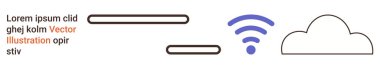 Kablosuz teknoloji, bulut hesaplama, veri depolama, internet erişimi, dijital ağ, modern iletişim. Kablosuz sembol, bulut hatlarının yanında. Kablosuz teknoloji ve bulut hesaplama kavramı