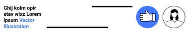 Çevrimiçi hizmetler, kullanıcı geribildirimi, sosyal etkileşimler, kimlik, profesyonel iletişim, avatarlar. Kadın avatar ve yer tutucu metnin yanında mavi başparmak ikonu. Çevrimiçi hizmetler ve kullanıcı geribildirimi