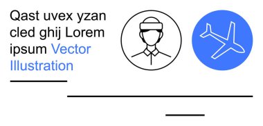 Seyahat endüstrisi, kimlik doğrulama, havacılık güvenliği, yolcu işleme, çevrimiçi kayıt, kullanıcı doğrulaması. Bir insan ve uçak ikonunun en az çizgi sanatı. Kimlik doğrulama ve seyahat