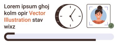 Dijital güvenlik, kimlik doğrulama, çevrimiçi platformlar, kimlik doğrulama, biyometrik sistemler, kullanıcı profilleri. Dijital bir arayüzde profil resmi, saat ve ilerleme çubuğu. Dijital güvenlik