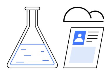 Bilim ve teknoloji. Bilim laboratuarı matarası, dijital bulut ve kimlik profili bilimi, teknoloji entegrasyonu ve veri depolama. Bilim yenilik, araştırma ve geliştirmeyi birbirine bağlar. İdeal