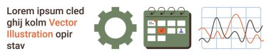 Team collaboration, data analysis, project planning, workflow optimization, business management, productivity. Gear icon, calendar and data graph. Project planning and workflow optimization