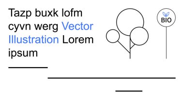 Sürdürülebilirlik, organik ürünler, doğa koruma, çevre dostu yaşam, markalaşma, çevresel farkındalık. Metni, organik biyografisi ve minimalist ikonu olan soyut tasarım. Sürdürülebilirlik