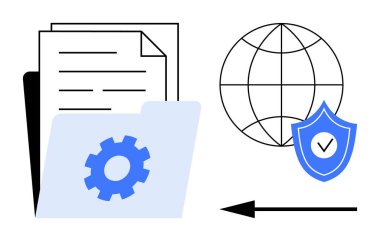 Veri güvenliği kavramı. Küresel güvenlikle birlikte verilerin korunması. Dosya yönetimi için veri güvenliği, küresel bağlantı, siber güvenlik ve bilgi sistemleri. Teknoloji için, IT