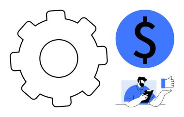 İş süreçleri, mali yönetim, dijital iletişim, iş akışı verimliliği, çevrimiçi işbirliği, ekonomik kavramlar. Vitesli, işaretçi akıllı telefon kullanıyor. İş süreçleri