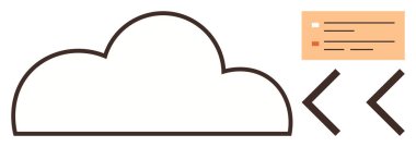 Bulut çizgisi kodlama parantezi ve bir dosya arayüzü ile eşleştirildi. Bulut hesaplama, programlama, veri depolama, çevrimiçi hizmetler, işbirliği, teknoloji ve yenilik için ideal. Basit düz metafor